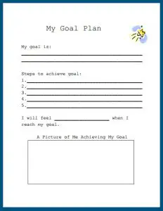 Free Printable Goal Setting Worksheet for Students