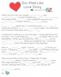 Funny Valentine’s Day Mad Libs