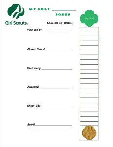 Girl Scout Cookie Goal Setting Worksheet