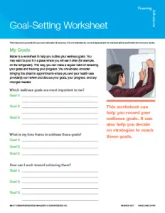 Goal Setting Outline Worksheet