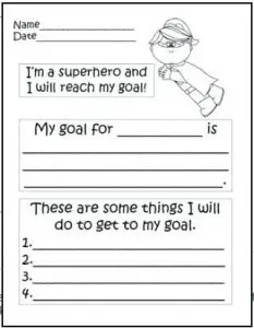 Goal Setting Worksheet for High School Students