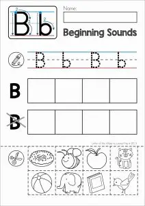 Letter B Cut and Paste Worksheets
