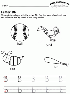 Letter B Worksheets for Preschool