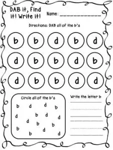 Letter B and D Confusion Worksheets