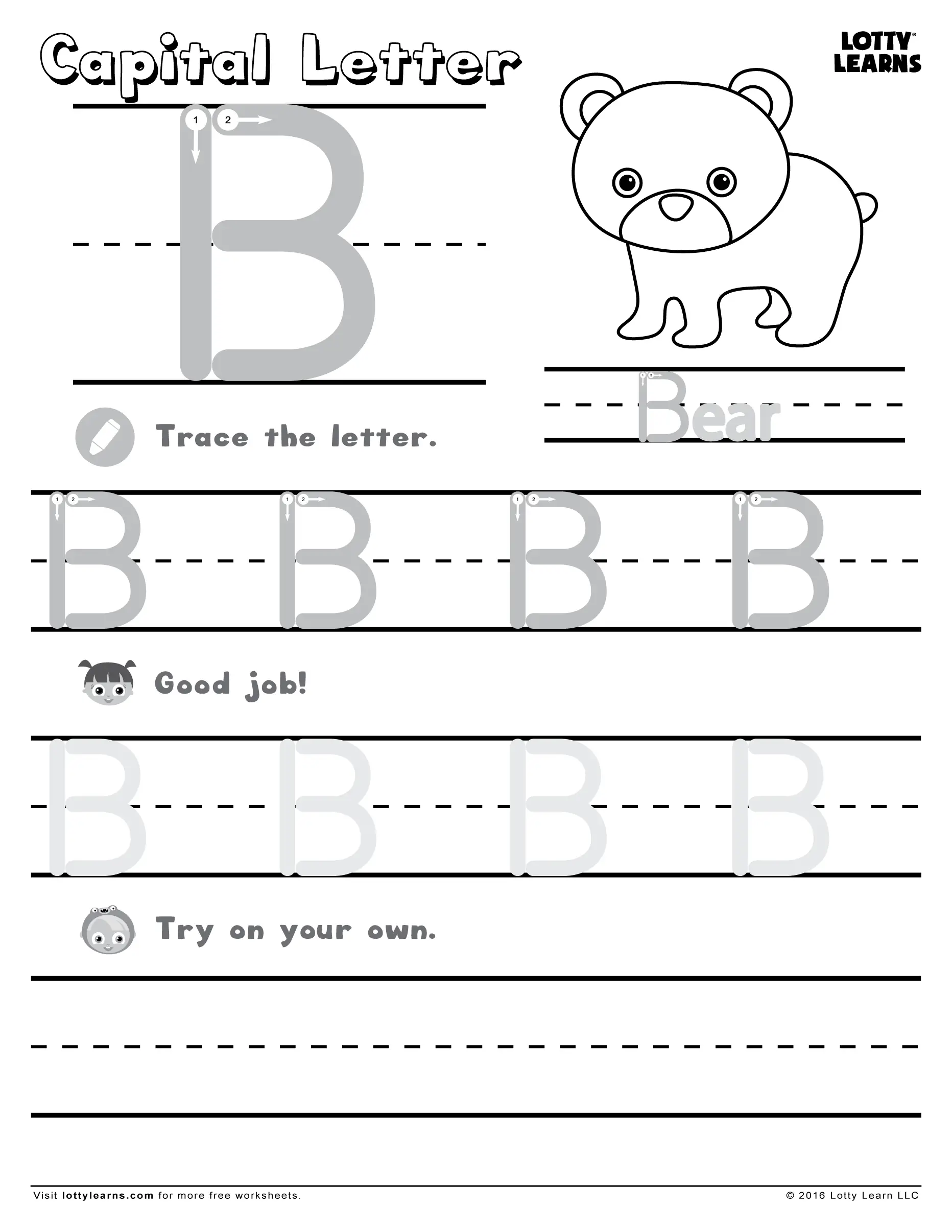 18 Letter B Worksheets for Practicing Kitty Baby Love
