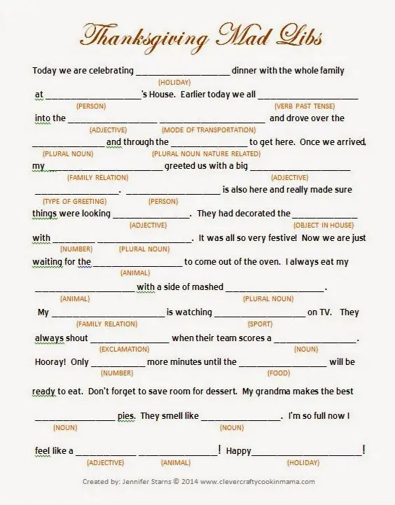 12 Funny Thanksgiving Mad Libs For All Kitty Baby Love