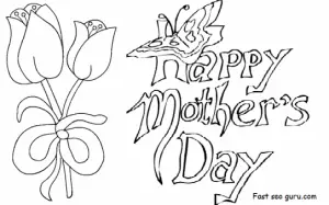 Mother’s Day Coloring Card Template