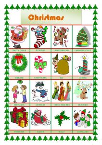 Printable Christmas Pictionary Cards