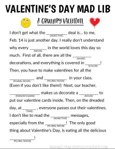 Printable Mad Libs for Valentine’s Day