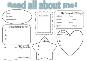 Read All About Me Worksheet KS 1