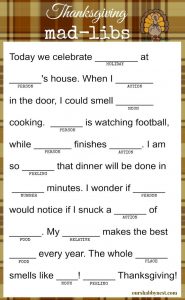 Thanksgiving Mad Libs for Adults