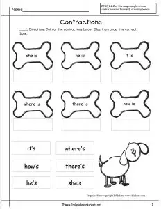 Using Apostrophes in Contractions Worksheets