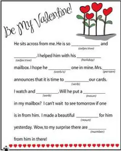 Valentine Mad Libs for Kids