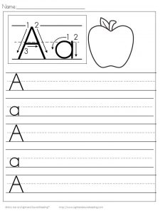 Writing Letter A Worksheet for Preschool