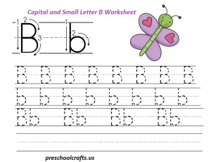Writing Letter B Worksheets