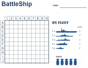 Battleship Printables