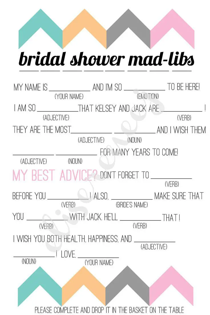 7 Bridal Shower Mad Libs for the Ultimate Prewedding Fun Kitty Baby Love