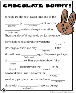 Easter Mad Libs Printable﻿