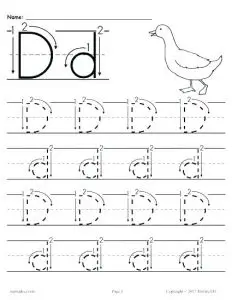 Free Letter D Worksheets for Kindergarten﻿