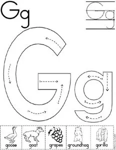 Free Letter G Worksheets For Kindergarten