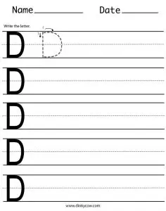 Letter D Handwriting Worksheets