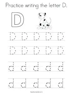 Letter D Printable Worksheets﻿