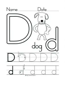 Letter D Worksheets for Preschool﻿