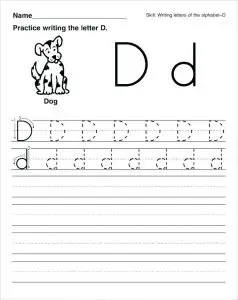 Letter D Worksheets for Toddlers