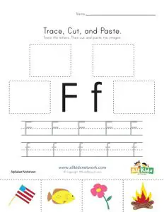 Letter F Worksheets Cut and Paste
