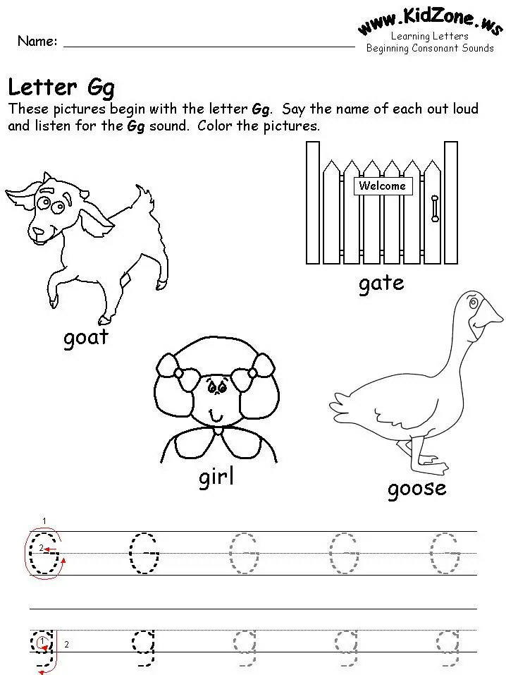 15 Exciting Letter G Worksheets for Kids Kitty Baby Love