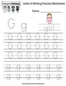 Letter G Writing Worksheets Kindergarten
