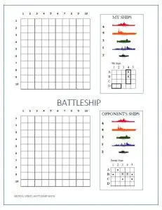 Printable Battleship Math Game