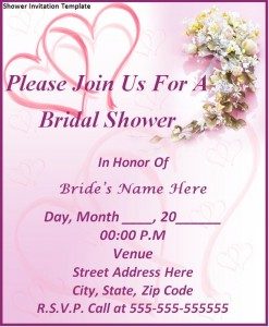 Printable Wedding Shower Invitations Templates