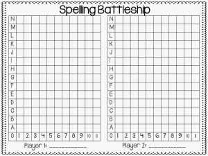 Spelling Battleship Printable