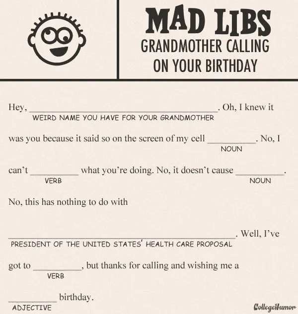 12 Funny Birthday Mad Libs