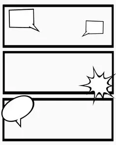 Comic Strip Template with Speech Bubbles