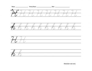 Cursive Letter H Worksheet