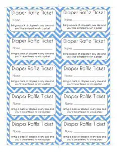 Diaper Fund Raffle Tickets