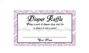 Diaper Raffle Ticket Free Printable