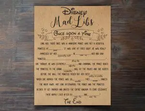 Disney Mad Libs Once Upon A Time