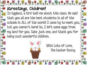 Easter Bunny Thank You Letter