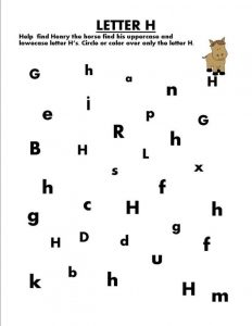 Find the Letter H Worksheets