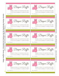 Free Diaper Raffle Tickets for Baby Shower
