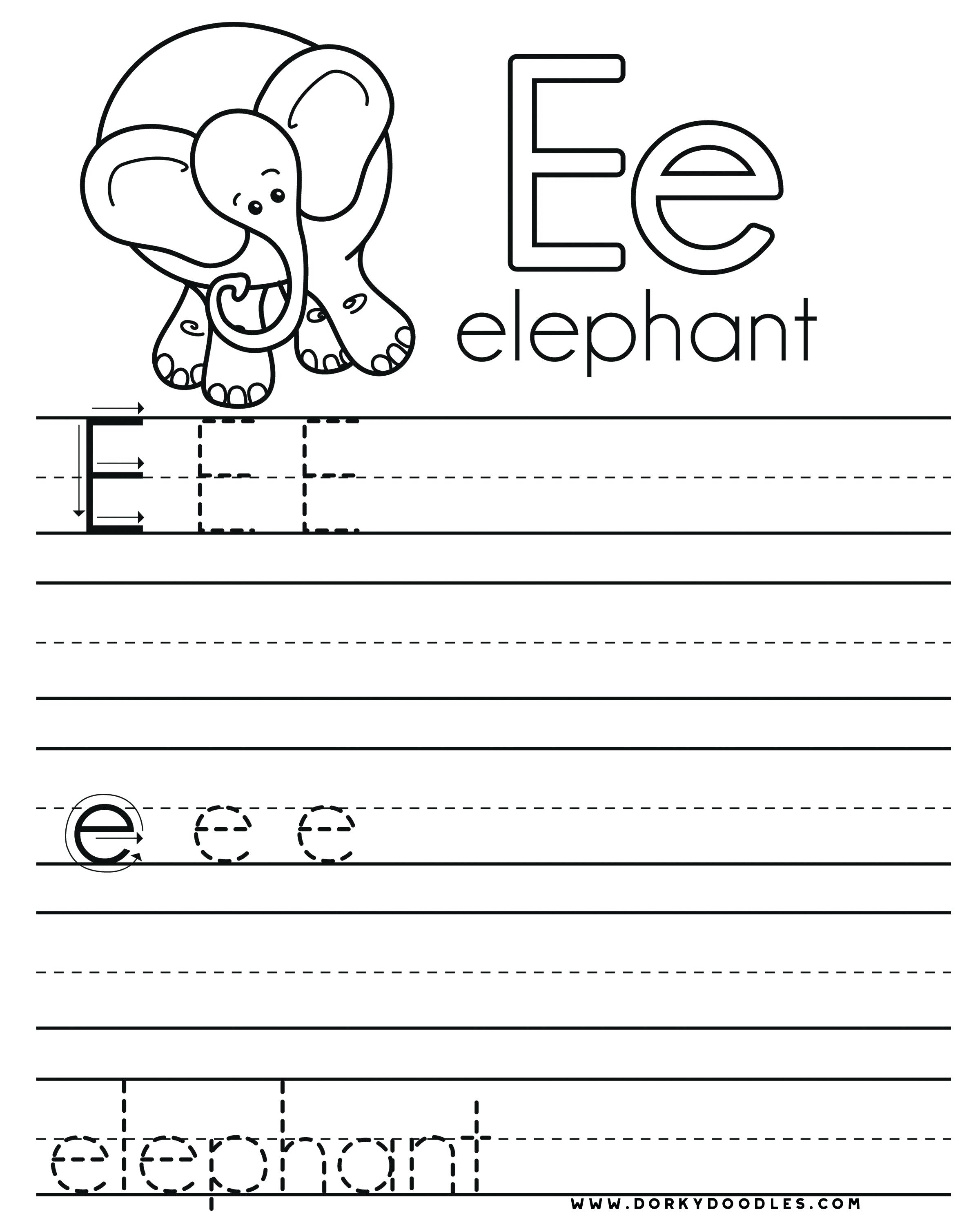 Practice Writing The Letter E Coloring Page Letter E Worksheets 