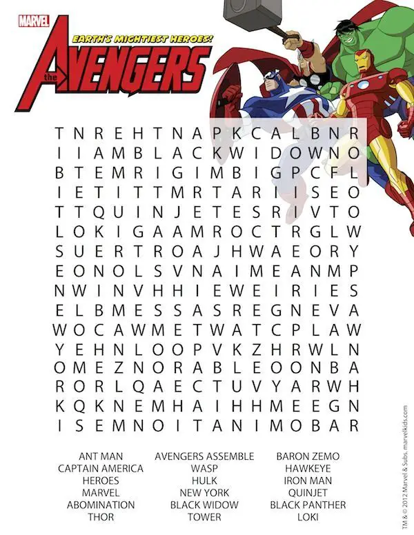 10 Superheroes Word Search Printables For All Kitty Baby Love