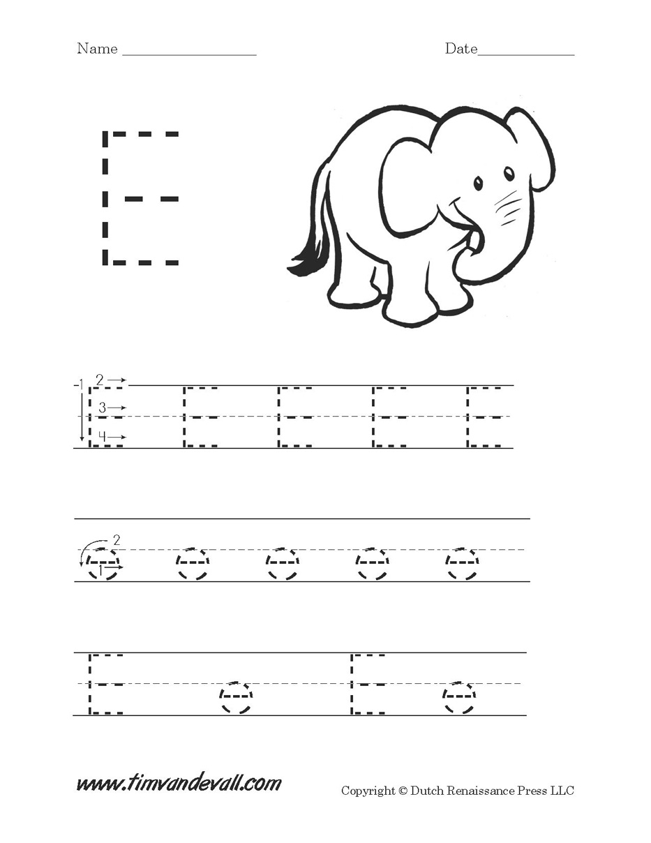 32 fun letter e worksheets kitty baby love