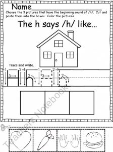 Letter H Cut and Paste Worksheet