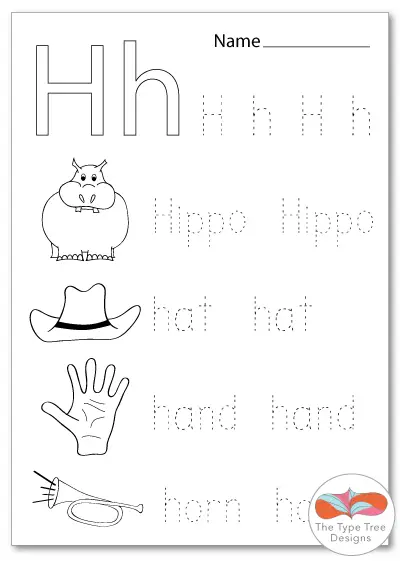 Letter H Cut And Paste Worksheets