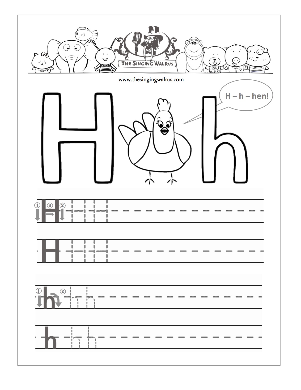 Printable Letter H Tracing Worksheets For Preschoolers Preschool Crafts 14 Enjoyable Letter H 