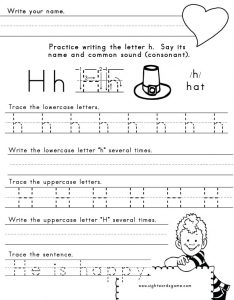 Letter H Tracing Worksheet